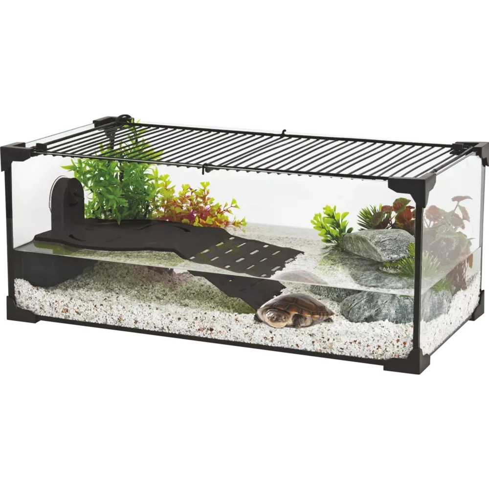 Zolux Karapas Aqua Pro 50 - Akwaterrarium dla Żółwia Wodnego 50x25x20cm, Czarne.jpg